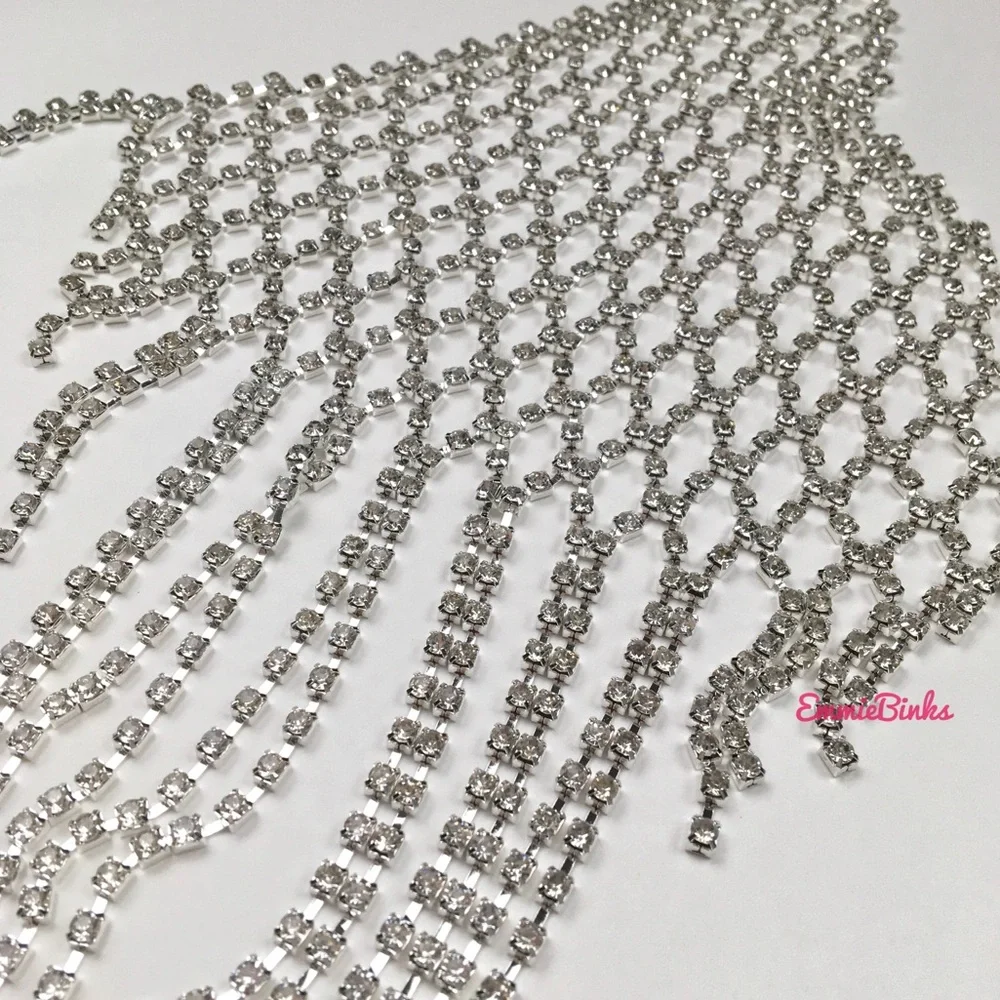 New Rhinestone Bra Top Body Chain Bikini Accent - Picture 5 of 16
